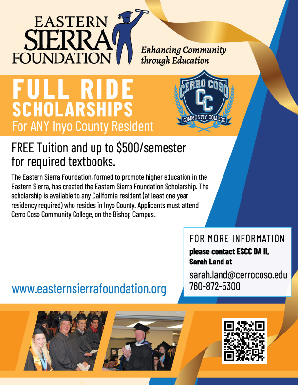 Full Ride Community College Scholarship Bishop CA Campus